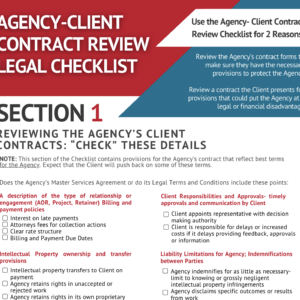 The Agency Client Contract Review Legal Checklist