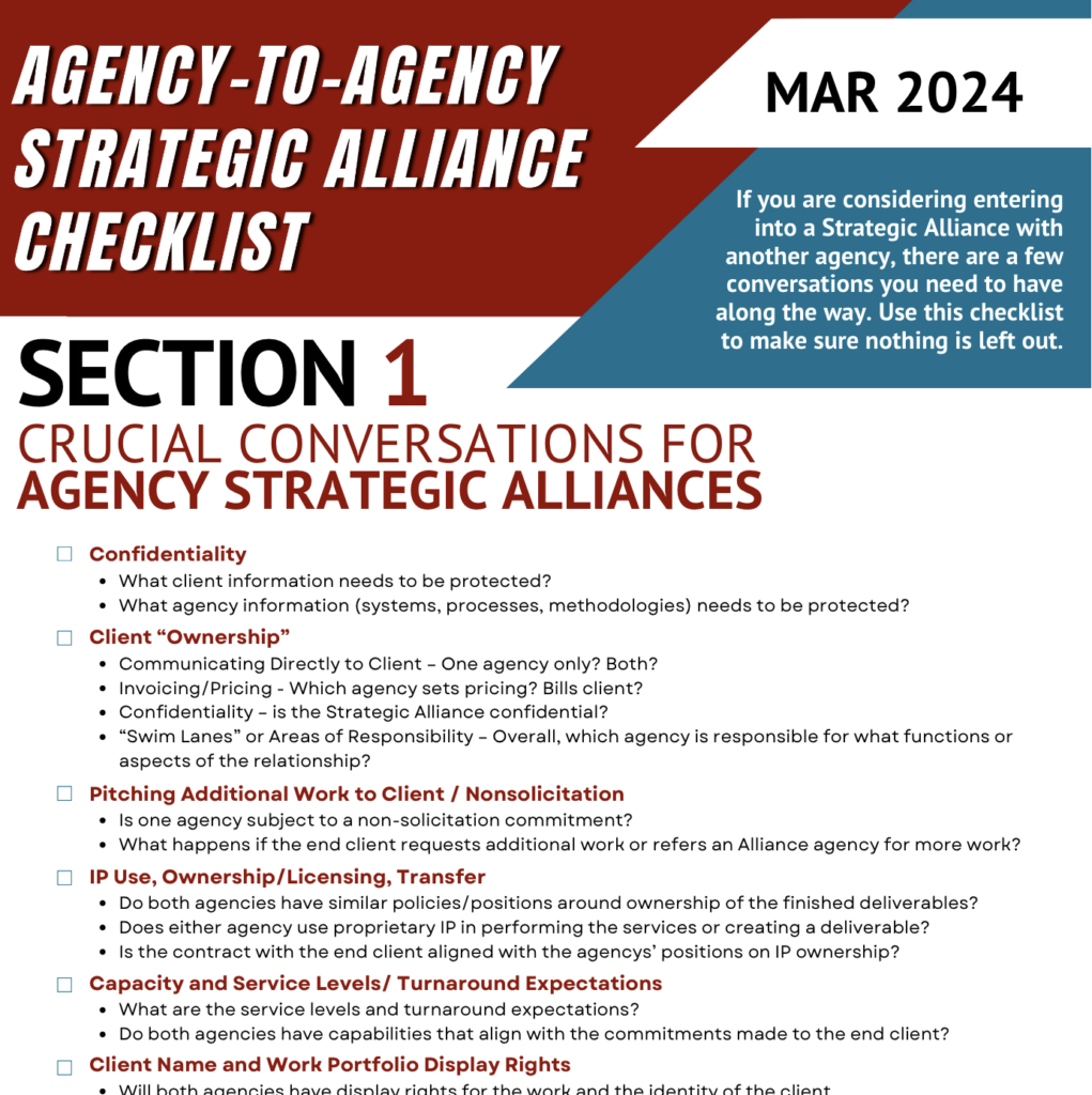 Agency-to-Agency Strategic Alliance Checklist