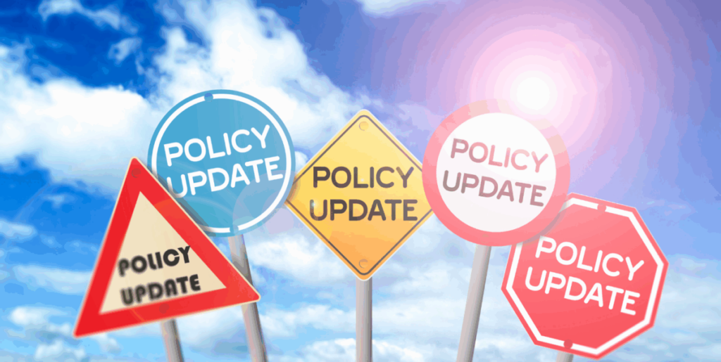 Legal + Creative - policy update signs